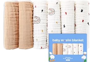NESRITOY Baby Mulltücher Spucktücher für Baby 6er 35x50cm/100% Bio-Baumwolle/Mullwindeln Spucktücher/Musselin Tuch/saugfähig und atmungsaktiv und ideal zum Reinigen,Abwischen Abdecken von Neugeborenen