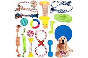 McNory Giochi Cane Cotone Naturale,Corda da Masticare Resistenti e Lavabili per La Pulizia dei Denti,Corda Cane Resistenti Giochi per Cani Grandi Giochi Cane Cucciolo Set Giochi Cane (15 Pezzi