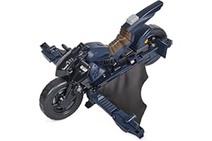 DC Comics Batman Adventures - Batcycle 2 en 1 Batman Adventures - Batcycle Qui Se Transforme en Batplane - Voiture Batman À Collectionner - Compatible avec Figurines 30 cm - Jouet Enfant 4 Ans Et +