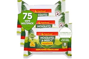 Insect & Mosquito Repellent Wipes | Free of DEET | Biodegradable | Effective on Mosquitos | BedBugs | Horse Flies | Midges | Ticks | Long Lasting | (Multipack Bundle by FREYPAC®) (3)