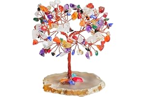 YATHABI Chakra Tree - Crystals and Gemstones Healing - Money Tree - Chakra Stone - Tree of Life Decor - Bonsai Tree - Feng Shui - Money Tree - Spiritual Gift - Crystal Stones