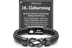 wynn's Geburtstagsgeschenk für Männer Jungen, Lederarmband für Herrn Jungs zum 13-60 Geburtstag Geschenke für Sohn Bruder Enkel Neffe Papa Opa Onkel Patenonkel Freund