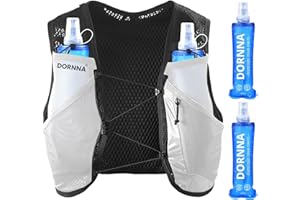 DORNNA Light Edition V1 – Zaino Trail Running + 2 borraccia mórbida 500 ml Senza BPA, Run Vest con Soft Flask, Gilet Trail Running Uomo e Donna.