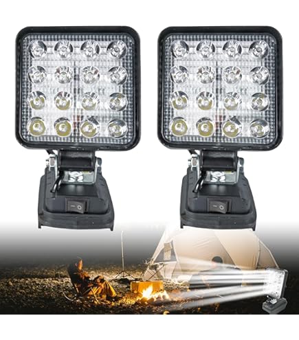 Lampada LED Makita 18V 8 Pollici 50W - Luce Da Lavoro Portatile Con USB, Girevole, Per Cantieri E Outdoor - Foto 6