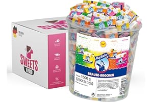 Ahoj-Brause Brause-Brocken 200er Pack – Vielfältige Geschmacksrichtungen 1,6kg | Mit stylishem SWEETS´N FOOD Packband verpackt