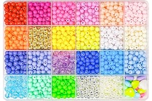 CHEDIN Lot de 1745 perles colorées pour bracelets et bijoux avec perles en verre colorées à enfiler pour enfants, vacances, anniversaires