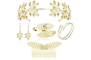 CASSIECA 4/5 szt. grecki kostium biżuteria złota akcesoria dla kobiet liść kolczyki nakrycie głowy cewka bransoletka dla panny młodej grzebień