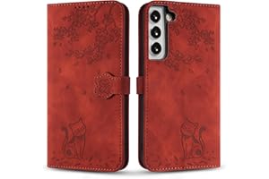 Vaitasy Funda para Samsung Galaxy S21, Ligera Cuero PU Protectora Cover con Función de Soporte Carcasa para Galaxy S21 - Gato Café