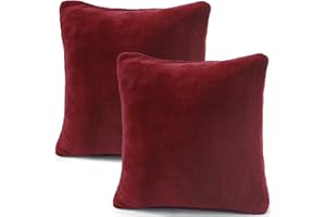 CelinaTex 2er Set Kissenbezug 80x80 cm Doppelpack Coral Fleece Kissenhülle, Kopfkissenbezug Kissen Überzug Comfortable Bordeaux 5001354