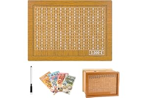 Amebleak Tirelire Magique Japonaise,Tirelire en Bois,Tirelires avec Objectif D'économie,Tirelires Economie,Tirelire rétro,Numérique Tirelire pour Aider Les Enfants à Commencer à Economiser (3000€)