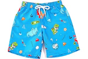 GENTABY Boys Swimming Shorts Quick Dry Swimming Trunks Boys Swim Shorts Lightweight Beach Swimsuit with Pockets Swimwear for Kids 3-12 Years