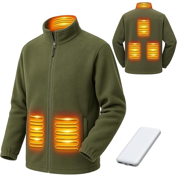 UHouse Beheizbare Jacke Herren & Damen | USB-Heizjacke Mit 4 Heizzonen & 3 Temperaturstufen – Teddyfleece, Winddicht Für Winter, Ski & Outdoor