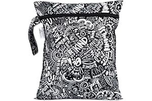 Aduoke Bumkins Waterproof Wet Bags for Baby, Travel, Swimsuit, Cloth Diapers, Pump Parts, Gym Clothes, Toiletries, Strap to Stroller, Zipper Reusable Bag, Packing Pouch