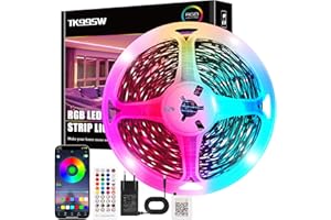 TK99SW Taśma LED 15M, Samoprzylepna Bluetooth RGB LED Taśma Z Pilotem Na Podczerwień I Aplikacją, Synchronizacja Z Muzyką Ustawianie Timera, Do Dekoracji Sypialni/Kuchni/Salonu/Imprezę