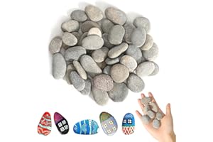 KUHAWL 40 Stücke Steine zum Bemalen, 1-3 CM gemalter Kieselsteine Glatte Kieselsteine zum Bemalen Strand Kiesel, Kies Dekosteine Naturstein DIY Aquarium Steine für Bunte Malerei Dekoration