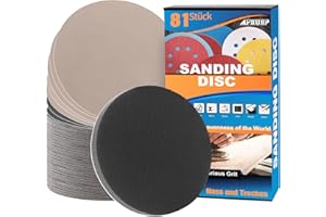 ALPXUXP 80 Pezzi Dischi Abrasivi 125mm,Impermeabili Carta Vetrata Grana 10 x 240/400/600/800/1000/1500/2000/3000,con 1 Platorello Spugna per Levigatrice
