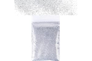 FIVEMILEBRO Purpurinas polvo, purpurina para resina epoxi, purpurina para manualidades, decorar tarjetas y papel,maquillaje y manualidades, nail art, cabello, ojos, maquillaje, decoración DIY (Plata)