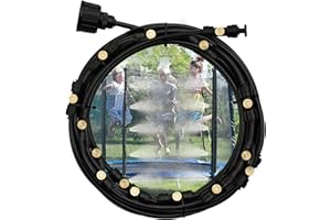 LASTOOLS Misters for Outside Patio,49FT(15M) Misting Line+15 Mist Nozzles, Outdoor Misting Cooling System for Patio Backyard Garden Greenhouse trampoline