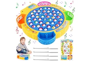 TNOMSNO Gioco Pesca Bambini, Gioco Pesca Pesci Calamita Pesca Pesciolini Gioco Magnetico con 45 Minnows, 4 Canne da Pesca, Gioco Pesca Bambini per Il Divertimento Della Famiglia