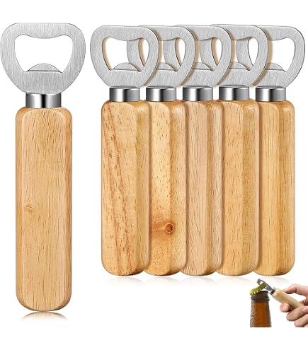 16 Décapsuleurs En Bois Personnalisables - Poignée Bois Gravée, Acier Inox - Cadeau Pour Homme, Papa, Grand-père