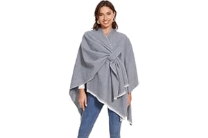 colornival Chal Elegante para Mujer Capa Frontal Abierta Poncho Suave, Adecuado para Primavera, Otoño e Invierno