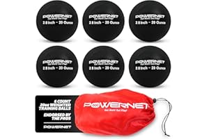 'PowerNet 2.8'' German Marquez Weighted Hitting Batting Training Balls (6 Pack), 12 to 20 oz, Build Strength and Muscle, Improve Technique and Form, Baseball Size'