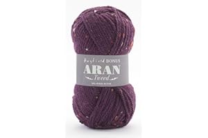 Sirdar Hayfield Bonus Aran Tweed, Plum (663), 400g, Purple F011-0663