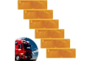 Teuena 6 Piezas Catadioptrico Adhesivos 14,8 * 4,8cm, Reflector de Remolque para Camiones, Reflectores de Ojo de Gato Rectangular para Postes de Puertas, Vallas, Camiones, RV, Caravanas (Naranja)
