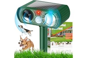 YURDOCA Cat Repellent, Solar Powered Waterproof Animal Deterrant, Solar Powered Deterrent with Motion Sensor and Flashing Lights Outdoor Solar Farm Garden Yard Device, Dogs, Cats, Birds