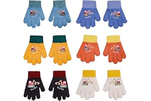 MADGININE 6 Pairs of Kids Gloves,Gloves Kids,Toddler Gloves,Magic Gloves Kids,Windproof and Warm,Anti-Static,Multiple Color Options,Gifts for Children,Suitable for 2-4 Years Old Boys and Girls