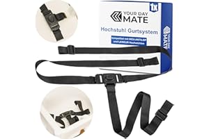 YOUR DAY MATE Arnés de seguridad para trona, 1 Set, en Negro, compatible con IKEA ANTILOP e IKEA LANGUR, arnés de seguridad infantil que crece con el niño, sistema de arnés de 3 puntos para trona infantil