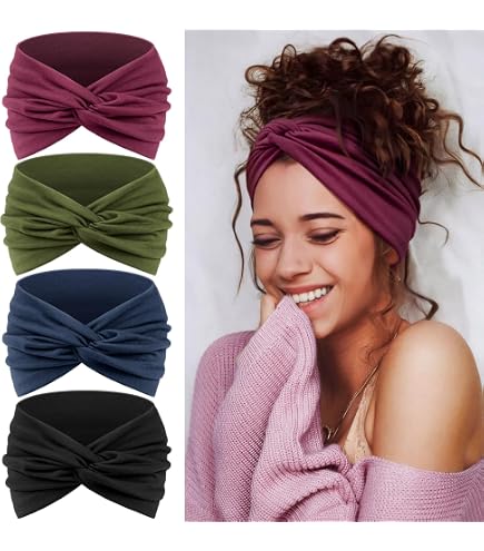 Produktbild von 6 Stück Stirnbänder Damen | Elastische Haarbänder Boho Style