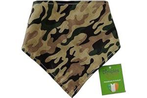 DIMPLES - SEW HAPPY Dimples Bandana pour Chien - Camouflage-Foulard pour Petits Chiens et Chats de Taille Moyenne et Grande - Bandana Chiot à la Main - Cadeau d'anniversaire pour propriétaire de Chien 25cm