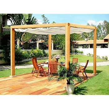 Amazon.de: G&C Valencia - Runde Holzpergola mit gewölbtem Dach