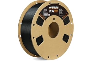 OVERTURE PETG Filament 1.75mm, Bobine de 1kg(2,2lbs), Précision dimensionnelle +/- 0,03 mm (Noir)