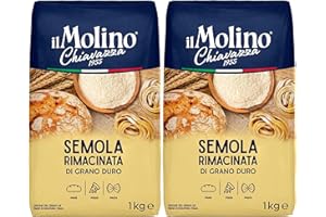 il Molino Chiavazza Semola Rimacinata 1kg - Pack of 2 | Premium Italian Semolina Flour for Pizza, Breads & Fresh Pasta