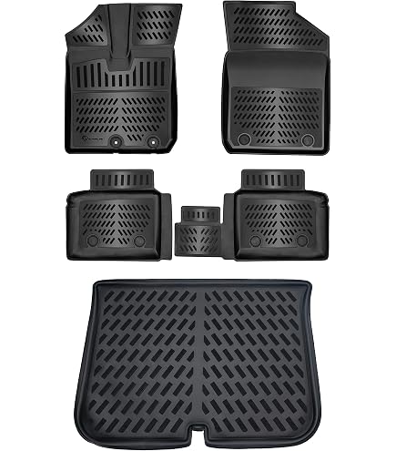 Tapis De Sol 3D Et Bac De Coffre Sur Mesure Pour Dacia Duster II (4x4) Dès 2018 – Caoutchouc TPE Antidérapant, Bord Haut 5 Cm, Protection Totale