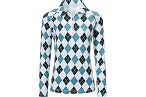 MoFiz Polo Donna Manica Lunga con Cerniera 1/4 Golf Tennis Poloshirt Traspirante All'aperto Sport Top