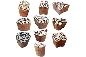 ROYAL KRAFT Ceramiche Stampa Timbro Innovativo Piccolo Animale Uccello Disegno Legno Blocchi (Set di 10)