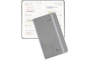 Jokisa Agenda de Poche 2025 Semainier, Agenda Vertical Scolaire 1 Semaine 2 pages, Planificateur Hebdomadaire avec Couverture Rigide en PU Cuir, À propos de l'A6(16,5 x 9,5 cm)