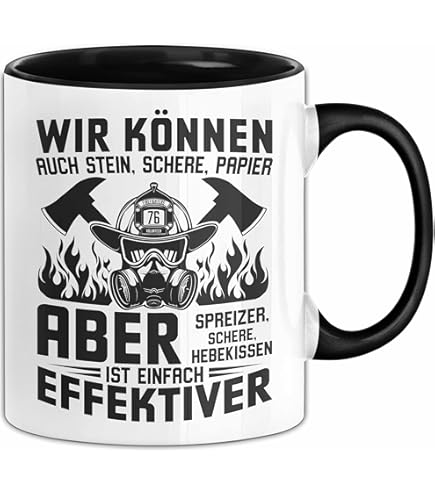 Feuerwehr Tasse Mit Spruch – 'Bildung Wichtig, Löschen Wichtiger'