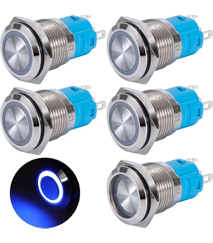 MKBKLLJY 6Pcs 12mm Latching Push Button Switch With White LED - IP65 Waterproof, Pre-Wired, For Car, Boat, Medical Equipment - View #10