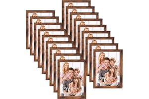 Hoikwo Multiples Juego de 18 Marcos de Fotos 13x18cm, Marron Marcos para Cuadros 18x13cm de PVC para Colgar en la Pared o Sobre la Mesa