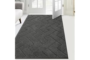 FCSDETAIL Dirt Trapper Indoor Door Mat 86 x 150 cm, Machine Washable Entrance Rug, Super Absorbent Dog Doormat, Non-slip Inside Floor Mat for Entryway, Muddy Shoes & Paws