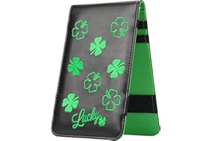 BIG TEETH Golf Scorecard Holder Yardage Book Cover Golf Scorecard Book, Lucky Clover Golf Accessories Keep Golf Yardage Book, Golf Yardage Book Cover with a Free Pencil Fits Your Back Pocket