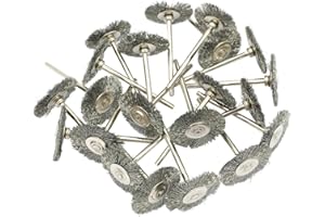 Niupika Spazzola a ruota in filo di acciaio, per lucidatura, abrasiva per strumenti rotanti della smerigliatrice Dremel, 2,35 mm, 20 pezzi