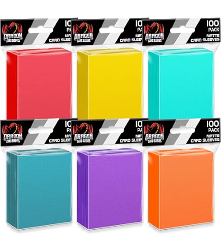 ViEinkaufen 500 Soft Sleeves – 66x91 Mm Für MTG, TCG, Sportkarten – 5 Farben (Schwarz, Weiß, Rot, Lila, Blau), Mattes Rücken-Design