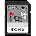 Sony 64GB SF-M Series UHS-II U3 V60 SDHC Digital Memory Card - Read 277MB/S Write 150MB/S SF-M64