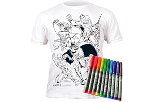 Splat Planet Colour-in T-Shirt Batman, Harry Potter, DC Comics T-Shirt, Washable Magic Pens - Colour Your Own, Colour-in and Wash Out T-Shirt