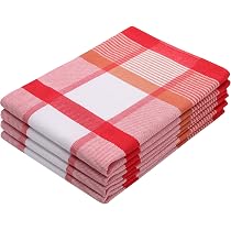 Strofinacci Certificati OEKO-TEX Set Di 5 Canovacci In Cotone Assorbenti - 50x70 Cm, Lavabili A 60°C, Quadretti Bianco E Giallo Asciugapiatti Da Cucina Cotone - 8